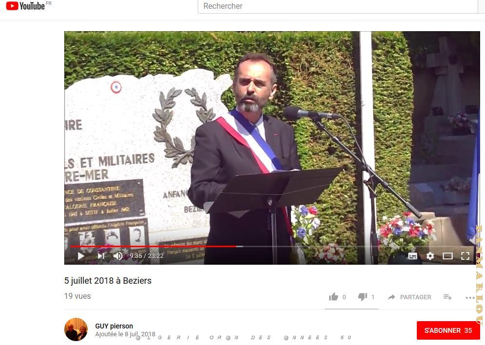 2018 07 05 BEZIERS CEREMONIE COMMEMORATIVE DU MASSACRE D ORAN DU 5 JUILLET 1962.JPG